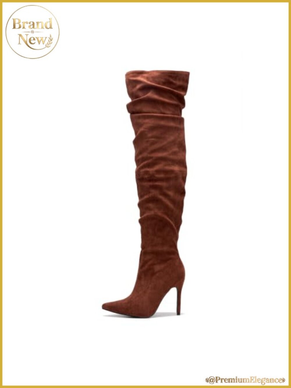 Women's Thigh High Boots Pointed Toe Cowgirl Slouch Over the Knee Heeled Suede